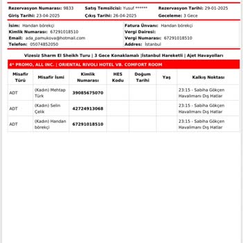 Tur Rezervasyonunda Ve Otel Konaklamasında Yaşanan Büyük Mağduriyet