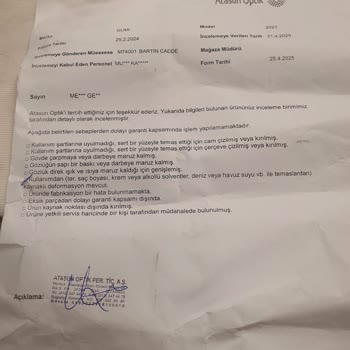 Güneş Gözlüğü Camlarında Erken Soyulma Ve Garanti Reddi Mağduriyeti
