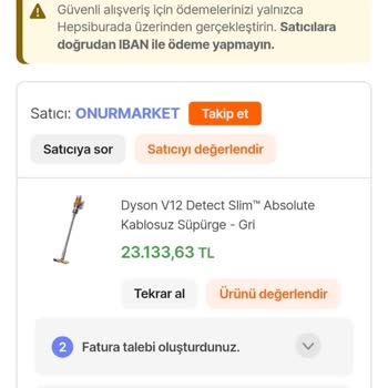 Yanlış Fatura Nedeniyle Dyson Süpürgemin Garanti İşlemleri Başlatılamıyor