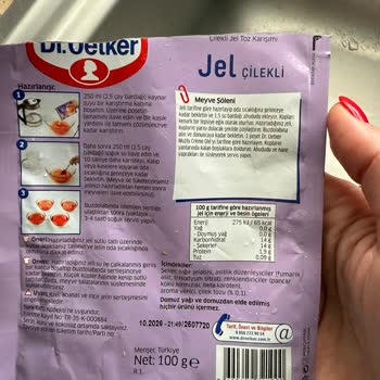 Dr. Oetker Jel Kullanımında Donmama Ve Maddi Zarar Hayal Kırıklığı