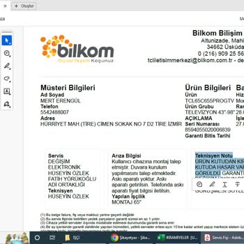 Hasarlı Televizyonun Değişimi İçin 1 Ayı Aşkın Süredir Sonuç Alınamıyor