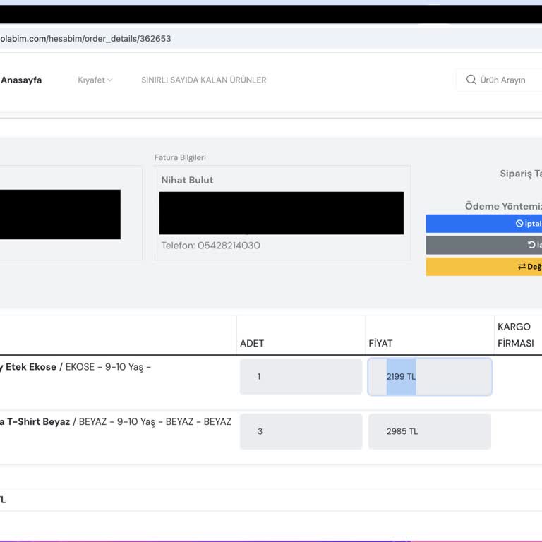 Bahçeşehir Okul Dolabım'dan Sipariş Edilen Kıyafetler Teslim Edilmiyor, İletişim Sağlanamıyor