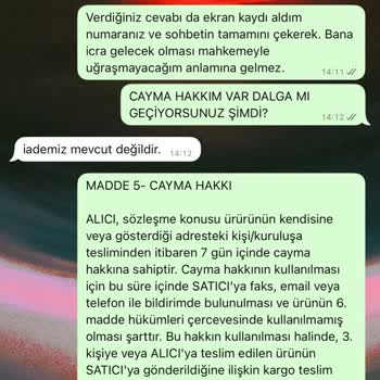 İade Talebim Reddedildi, Cayma Hakkım Göz Ardı Edildi