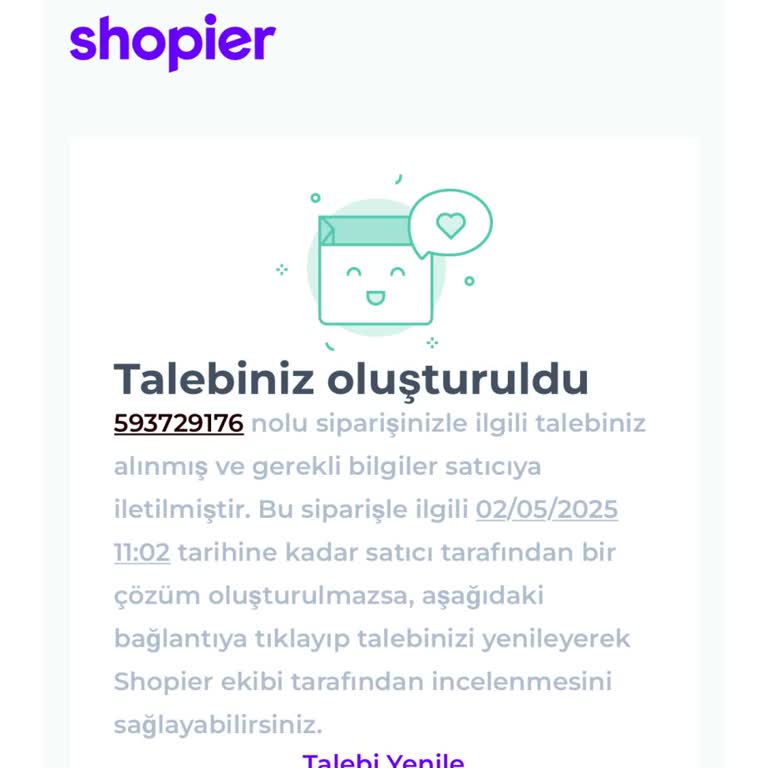 Siparişin Kargoya Verilmemesi Ve Shopier'in Destek Olmaması