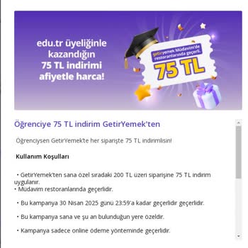 Getir'in Öğrencilere Yönelik Kampanya Şartlarını Değiştirerek Mağduriyet Yaratması