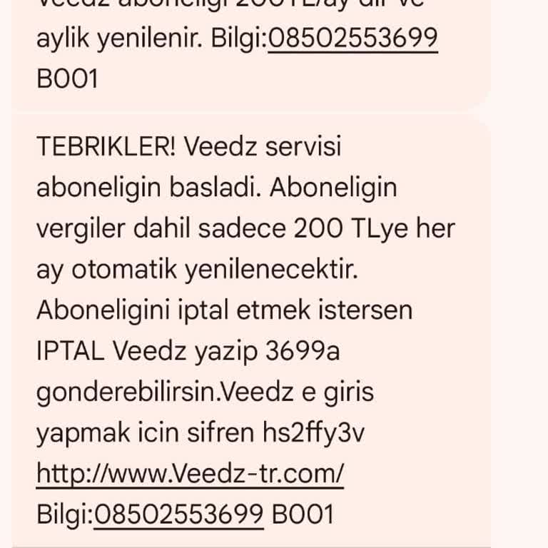 Onayım Olmadan Başlatılan Veedz Aboneliği Ve Haksız Fatura Ücreti