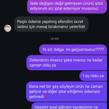 Sipariş Sonrası Ürün Ve Para Teslim Edilmemesi