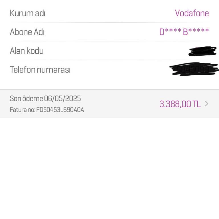 Vodafone Uygulamasında Görünen Cayma Bedelinden Çok Daha Fazla Fatura Geldi