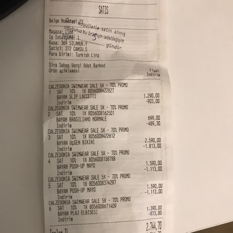 Keine Rückgabe oder Umtausch trotz vollständiger Bedingungen in der Calzedonia Filiale