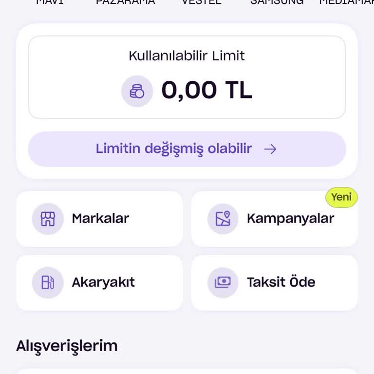 Zip Uygulamasında Limitimin Aniden Sıfırlanmasına Anlam Veremiyorum
