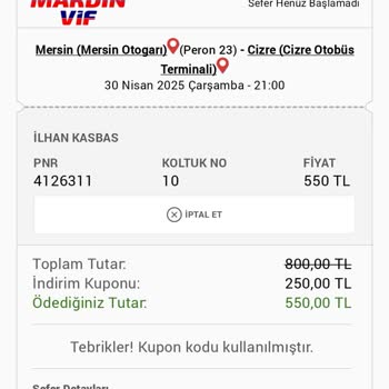 Otobüs Bileti İptalinde Yetersiz Bilgilendirme Ve Mağduriyet