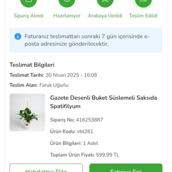 Çiçek Teslimatında Kırık Ve Yanlış Bilgiyle Yaşanan Büyük Mağduriyet