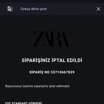 Zara'dan İptal Edilen Ürünün İadesi 16 Gündür Yapılmadı