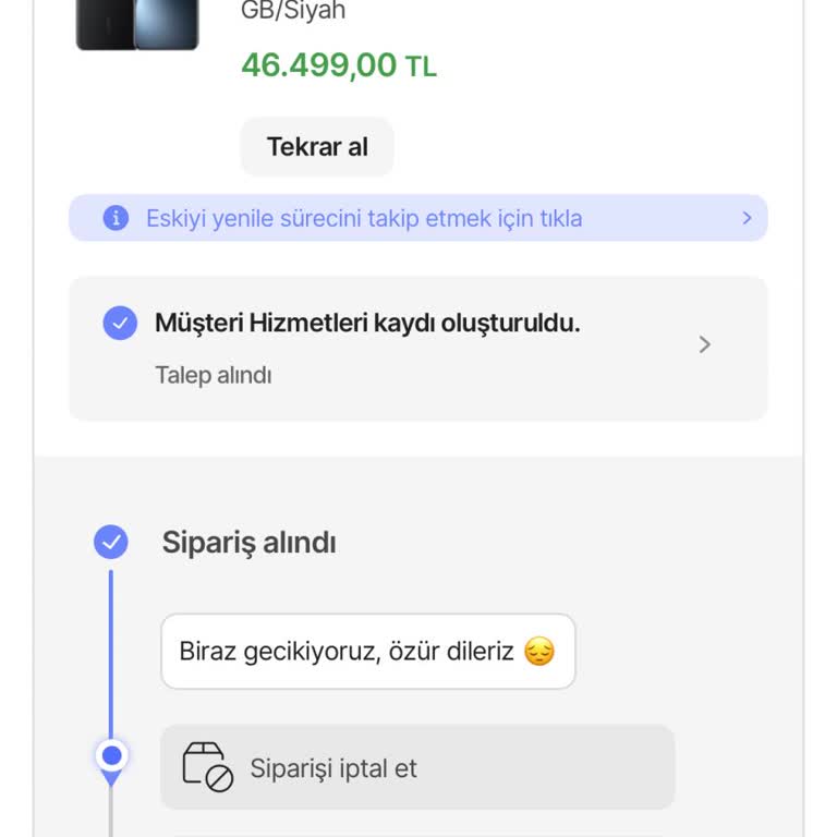 Siparişin Kargoya Verilmemesi Ve İletişim Eksikliği