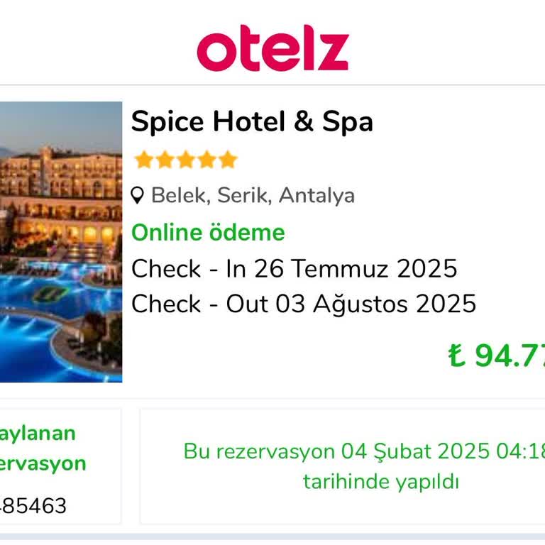 Otelz Üzerinden Yapılan Rezervasyon Ödemesi Otele İletilmedi Mağdur Edildik