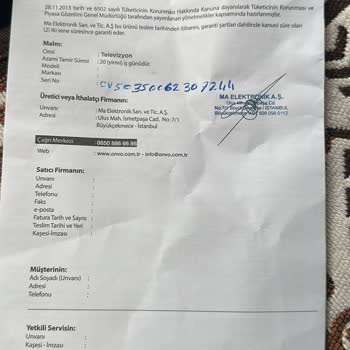 Yeni Aldığım Onvo TV'de Sinyal Sorunu Ve Geç Gelen Servis Hizmeti