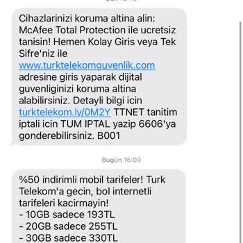 Türk Telekomdan Gelen Bitmek Bilmeyen Mesajlar Canıma Tak Etti