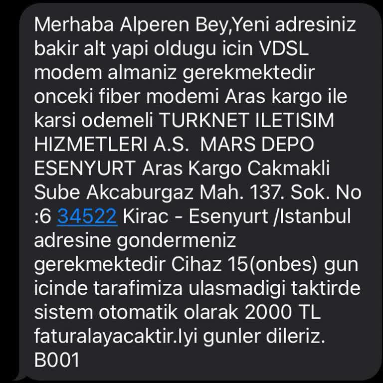 TurkNet Nakil Ve Kargo İşlemlerinde İletişim Sorunu Ve Mağduriyet