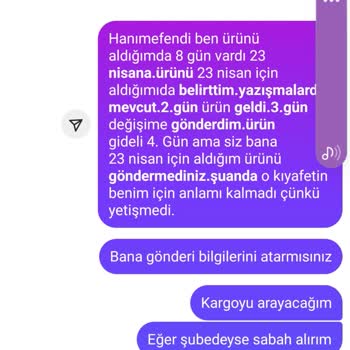 Beden Değişimi Sonrası Ürün Gönderilmedi, İletişim Yok