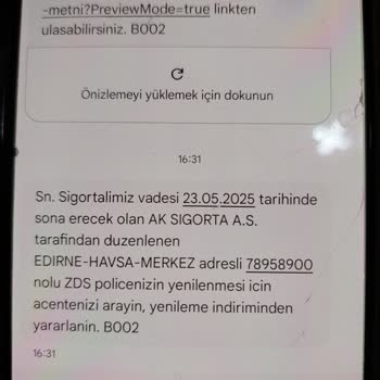 Yanlış Numaraya Sürekli Sigorta Mesajı Gönderiliyor
