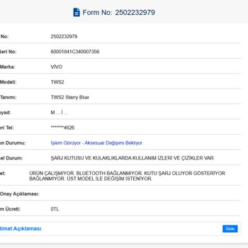 Vivo Kulaklık Değişiminde Mağduriyet Ve Ücret Farkı Sorunu