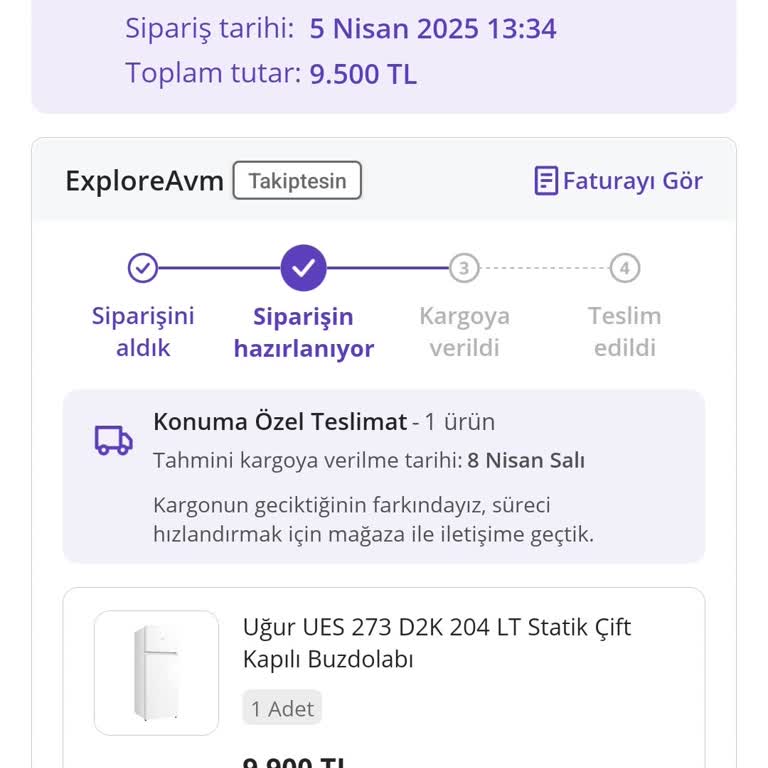 Sipariş Onaylanmasına Rağmen Ürün Gönderilmedi
