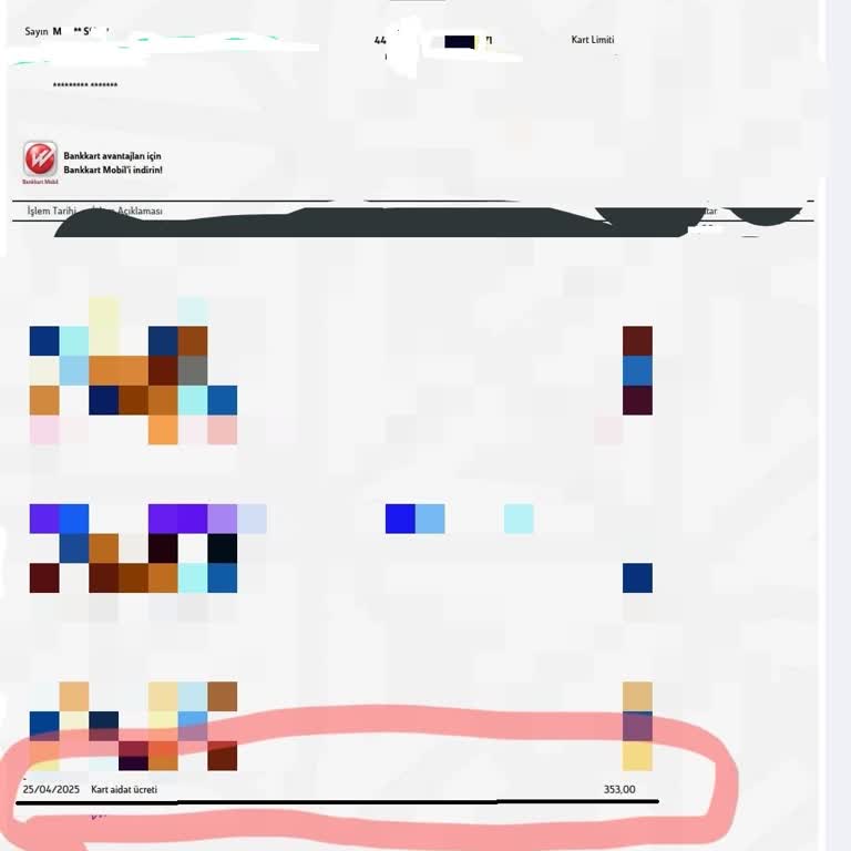 Ziraat Bankası Kart Aidatı Olarak Kesilen 353 TL’nin İadesini İstiyorum