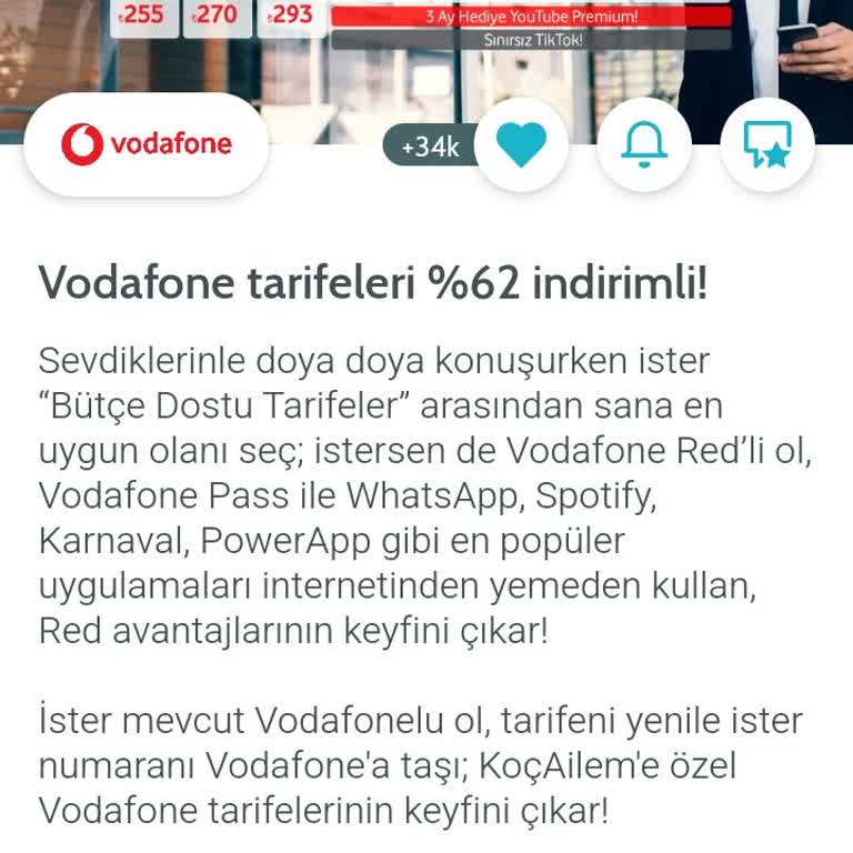 Vodafone Red 30 GB Tarifesinde Youtube Premium Hakkım Verilmiyor
