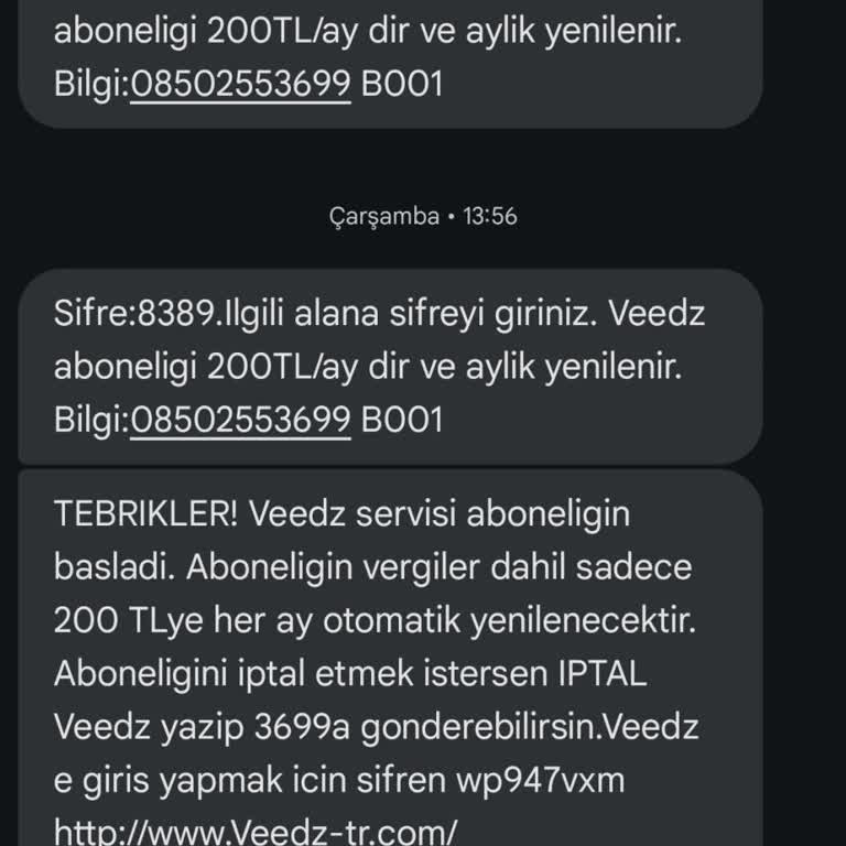 Onayım Olmadan Başlatılan Abonelik Ve Faturama Yansıtılan Ücretin İptali Talebi