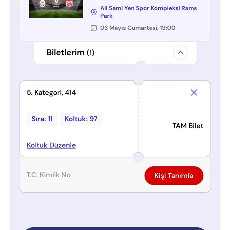 Maç Bileti Alırken Uygulama Hatası Ve Bakım Mağduriyeti