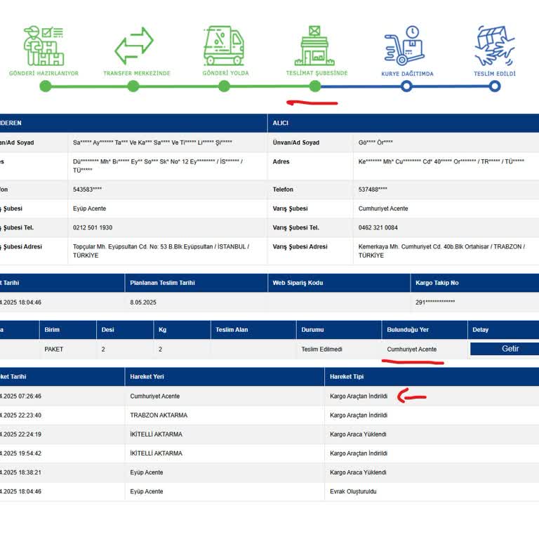Sürat Kargo Cumhuriyet Acente Kargomu Sürekli Geç Teslim Ediyor