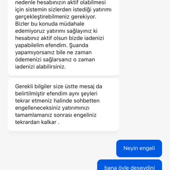 Yatırım Yapmadan Hesabım Aktif Olmuyor, İşlem Yapamıyorum
