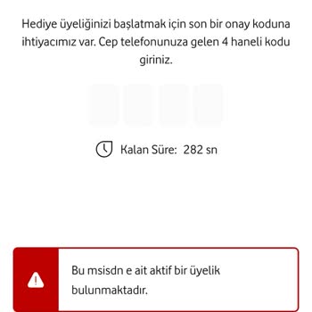 Vodafone Premium Üyeliği Olmadan Üyelik Uyarısı Ve Kullanım Engeli