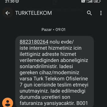 Fiber Altyapı Gelmesine Rağmen Aboneliğim Haksız Yere İptal Edildi Mağdur Oldum