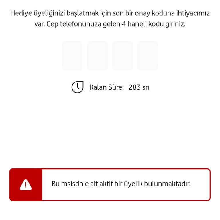 Vodafone Premium Üyelik Başvurusunda Hata ve Üyelik Sorunu