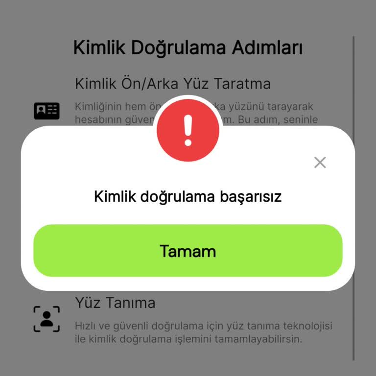 Kimlik Doğrulama Aşamasında Sürekli Hata Alıyorum, Hesabımı Doğrulayamıyorum