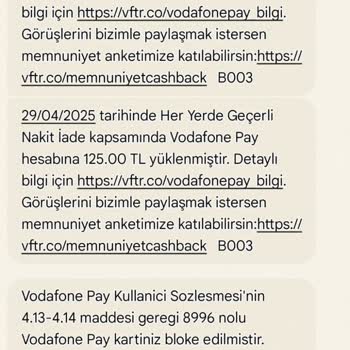 Vodafone Pay Kartım Sebepsiz Yere Bloke Edildi Nakit İademe El Kondu