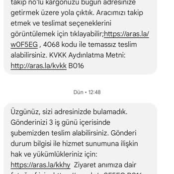 Aras Kargo Teslimat Sorunu Ve Yanlış Bilgilendirme