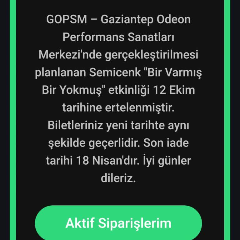 Konser Ertelenmesi Nedeniyle Bilet İadesi Sorunu