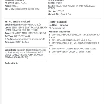 Arçelik ARMOR24 Kombi Arızası 6 Aydır Çözülemiyor, Farklı Teknik Ekipler Sorunu Gideremiyor