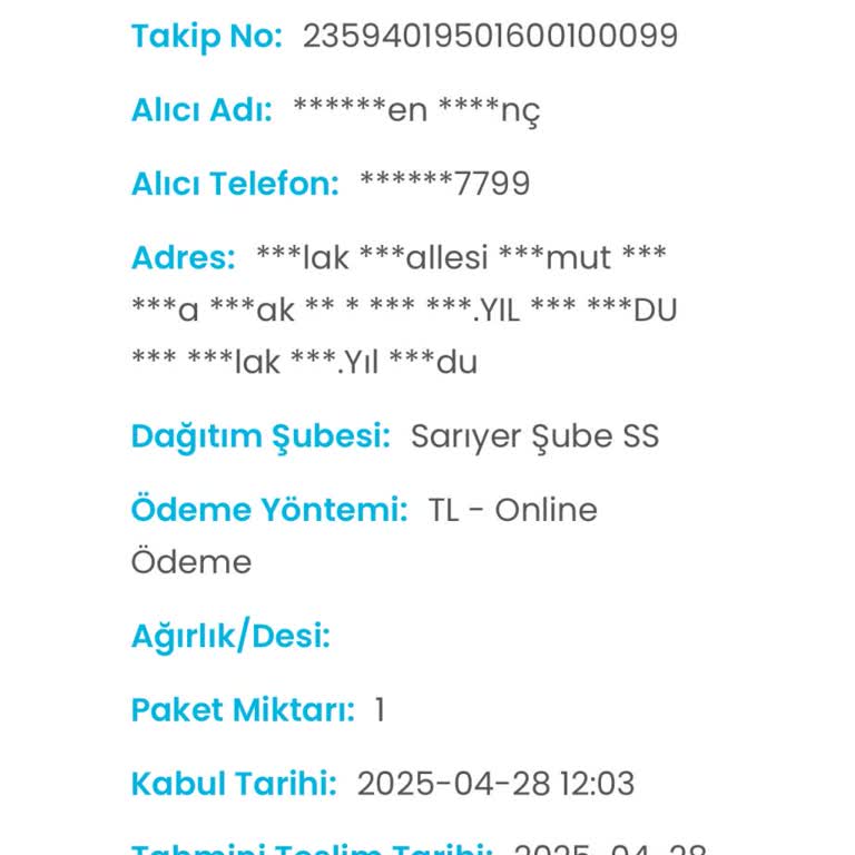 Kargo Teslim Edilmedi, Şube İle İletişim Kurulamıyor
