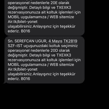 Sağlık Nedeniyle Aldığım Ön Sıra Koltuğum Değiştirildi