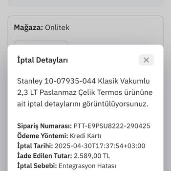 Epttavm'den Sipariş İptali Ve Para İadesi Sorunu