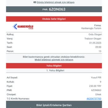 Obilet'ten Alınan Bilette Saat Değişikliği Mağduriyeti Yaşadım