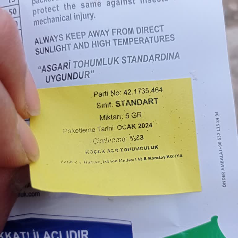 Tohum Ambalajında Eski Tarihli Etiketle Aldatılmak İstemiyorum