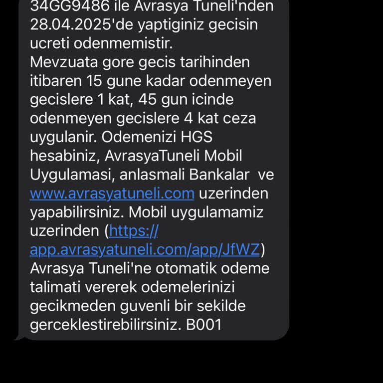 Arabam Olmadan Avrasya Tüneli Geçişi Borcu Çıkarıldı