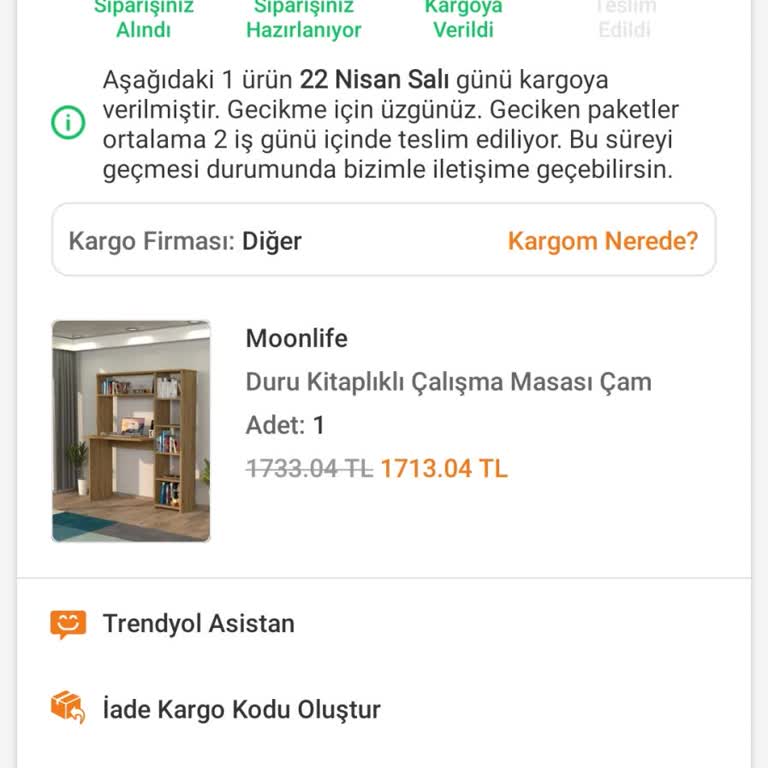 Moonlife Mobilya Trendyol'da Satıcı Ve Kargo Arasında Kayıp Müşteri: Çözüm Yok, Sorumluluk Yok