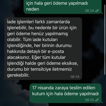 İade Sürecinde Eksik Ürün Ve Ücret İadesi Sorunu, Müşteri Hizmetlerine Ulaşılamıyor