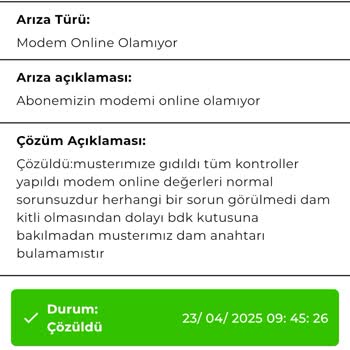 Sürekli Tekrarlayan Modem Arızası Ve Çözülmeyen Sorunlara Rağmen Cayma Bedeli Talebi