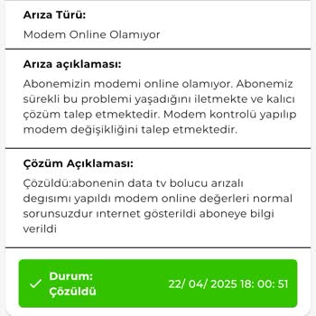 Sürekli Tekrarlayan Modem Arızası Ve Çözülmeyen Sorunlara Rağmen Cayma Bedeli Talebi